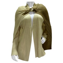 Vintage Issey Miyake 90s Pleats Please Cardigan and Shawl Set Neutral Brown