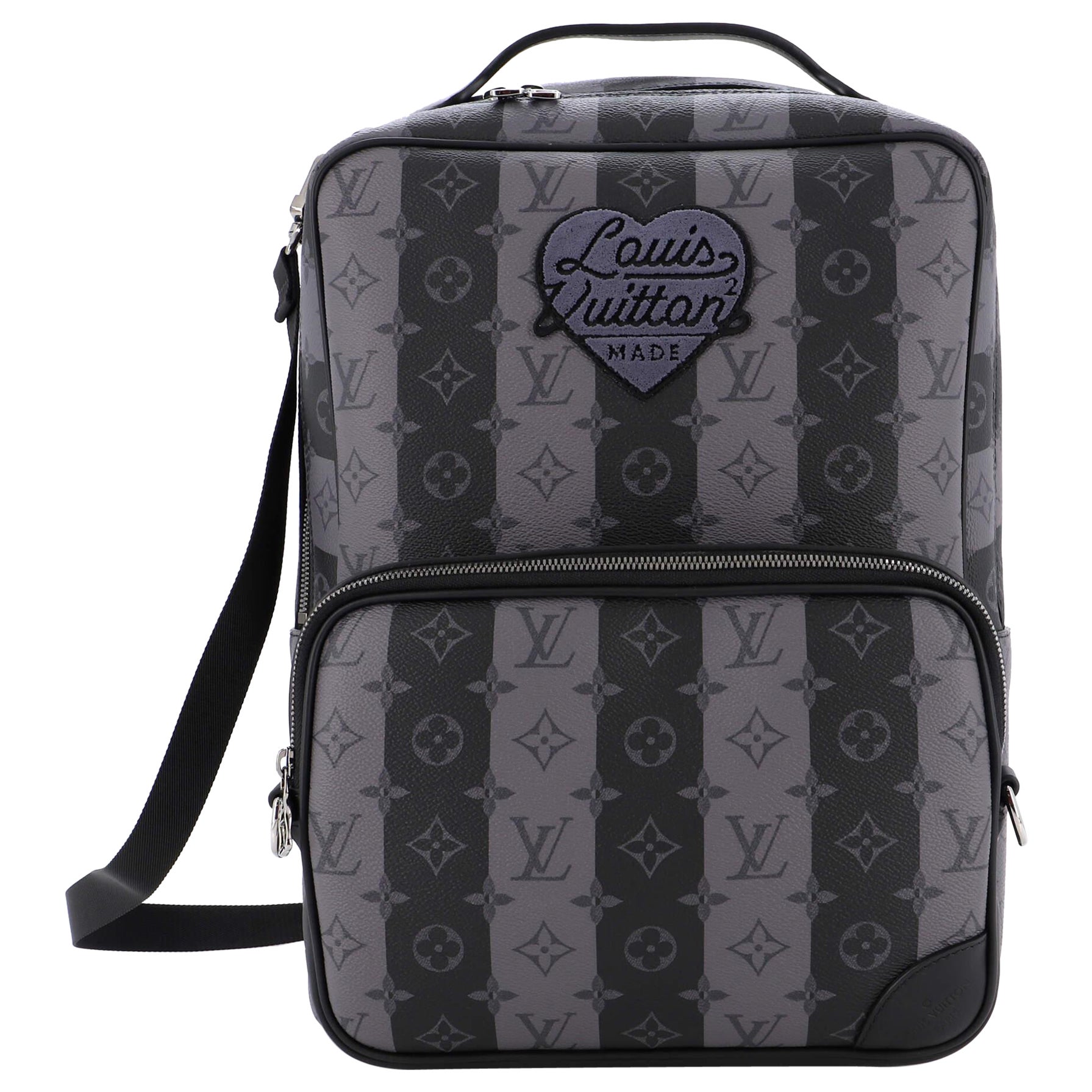 Louis Vuitton Nigo Utilitary Backpack Limited Edition Stripes Monogram Eclipse For Sale