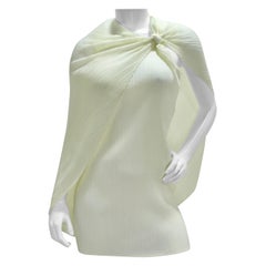 Vintage Issey Miyake 90s Pleats Please Mini Dress and Shawl Set Off-White