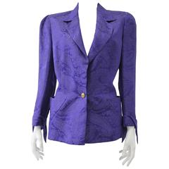 Important Gianni Versace Lachouri Silk Jacket With Triangle Pockets