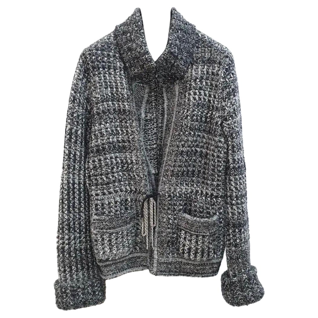 Chanel Sparkly Lapel Knit Jacket For Sale