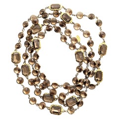 New long Chicklet necklace like the Chanel, Swarovski crystals gold plated 