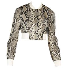 Brown & Ivory Reed Krakoff Python Cropped Jacket