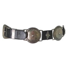 Used 1980s Black Leather Belt