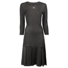 Vivienne Westwood Red Label Black Glitter Jersey Knee Length Dress Size L