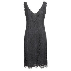 Red Valentino Navy Lace Sleeveless Mini Dress Size L