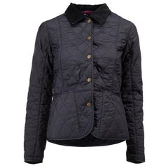 Barbour x Liberty Navy Floral Quilted Utility Jacket Size XS