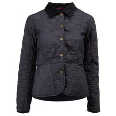 Barbour x Liberty Marineblaue gesteppte Utility-Jacke mit Blumenmuster Größe XS