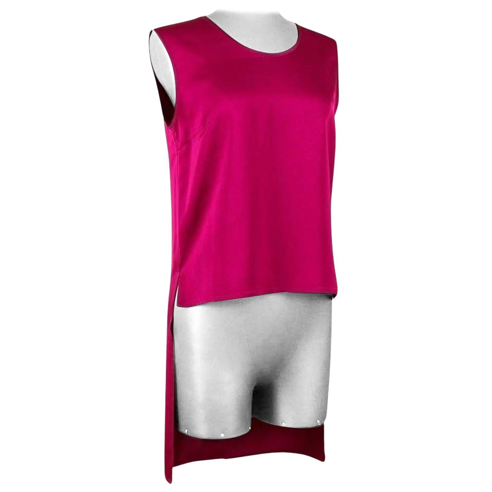 STELLA MCCARTNEY Sleeveless Tunic Blouse Shirt Top Red Viscose Scoop Neck Sz 38