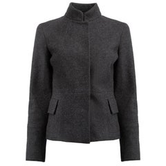 Grey Wool Mock Neck Jacket Size S