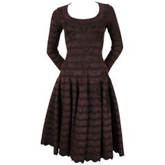 unworn AZZEDINE ALAIA zig zag chenille knit dress 5