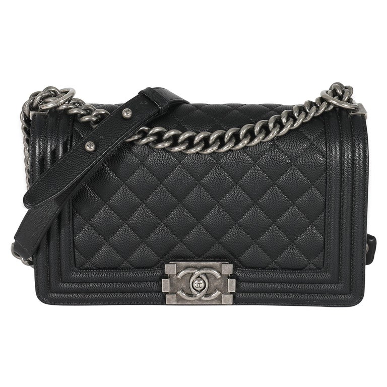 Chanel Black Caviar Medium Boy Bag