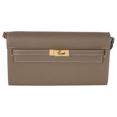 Hermes Kelly Cut Blue Brume Pochette Clutch Bag Z Stamp, 2021 For Sale at  1stDibs