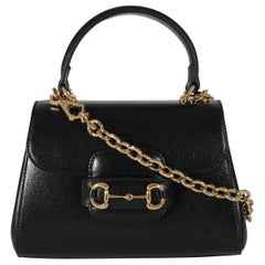 Gucci Horsebit 1955 Mini-Tasche aus schwarzem Leder
