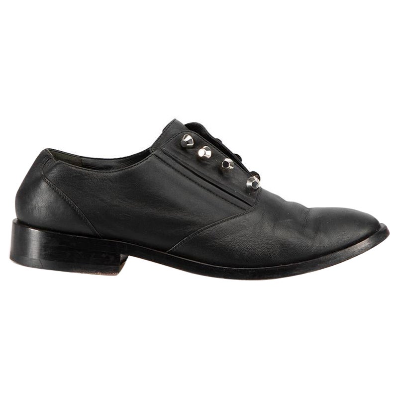 Black Leather Stud Detail Oxford Shoes Size IT 41 For Sale