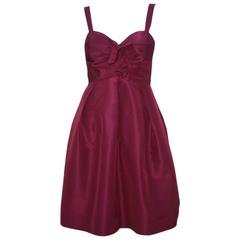 C.2000 Oscar de la Renta Aubergine Silk Taffeta Princess Dress 8