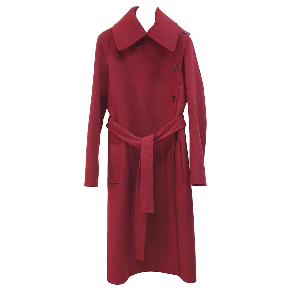 Celine Wool Colorblock Pattern Fur Coat