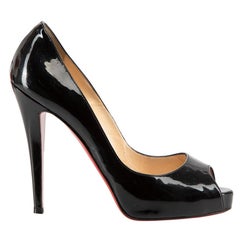 Christian Louboutin Black Spiked Lady Peeps - Ann's Fabulous Closeouts