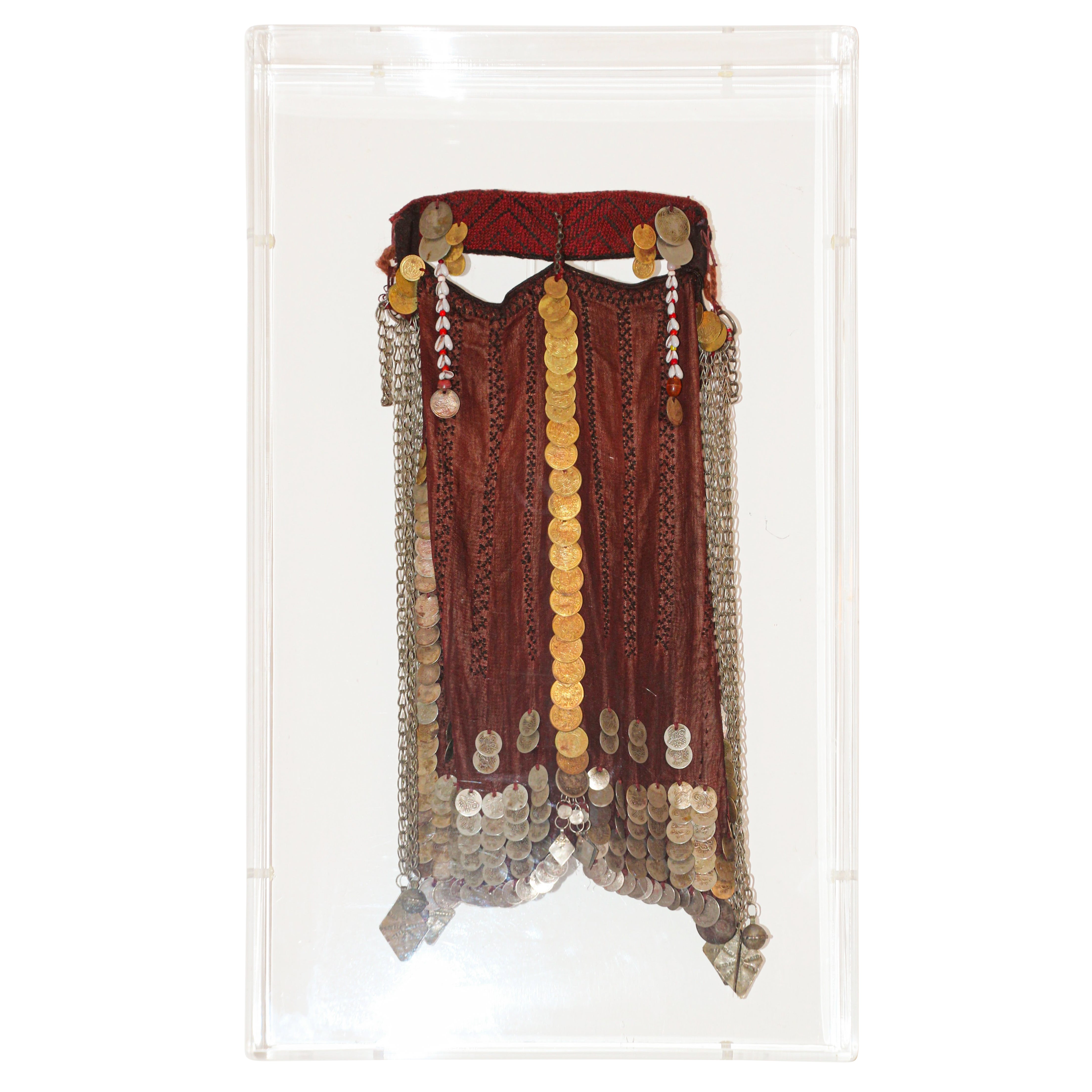 1940s Face Veil Nikab Sinai Bedouin Desert Garment Framed Collectible