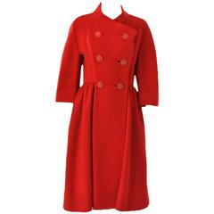 1960s Neiman Marcus Red Dress Coat 