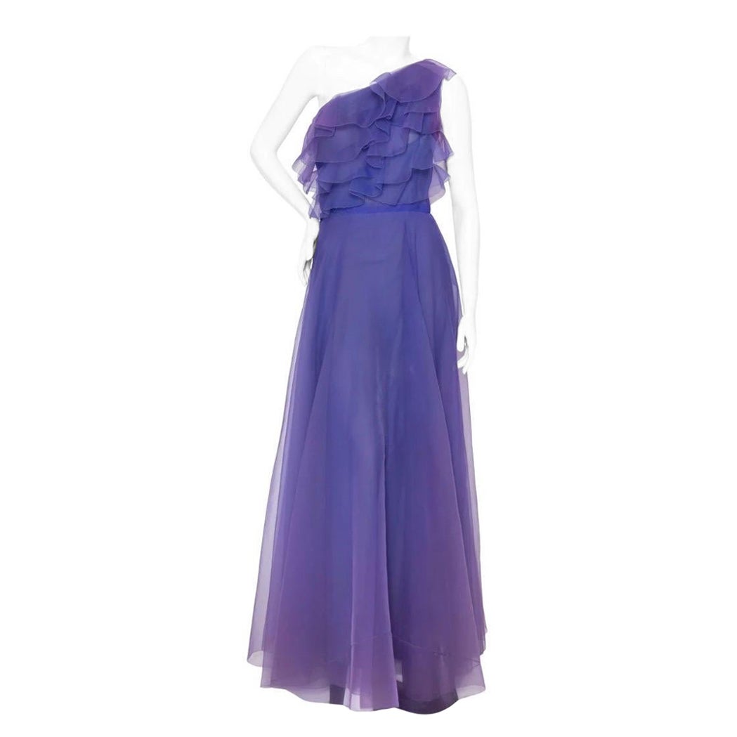 Christian Dior Haute Couture Silk Organza AW 1972 Gown For Sale