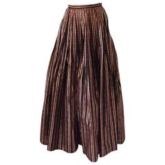 Oscar de la Renta Silk 1980s Plaid Taffeta Ball Gown Skirt
