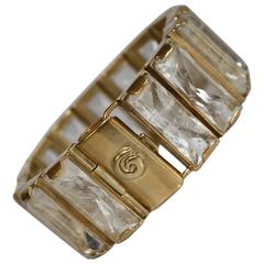 Goossens Paris Yellow Gold and Rock Crystal "Windsor" Bracelet