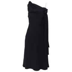 90s John Galliano black knot satin slip dress