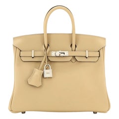 Birkin Handtasche Swift mit Palladiumbeschlägen, 25