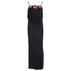 Valentino Crystal Beaded Fringed Gown 12
