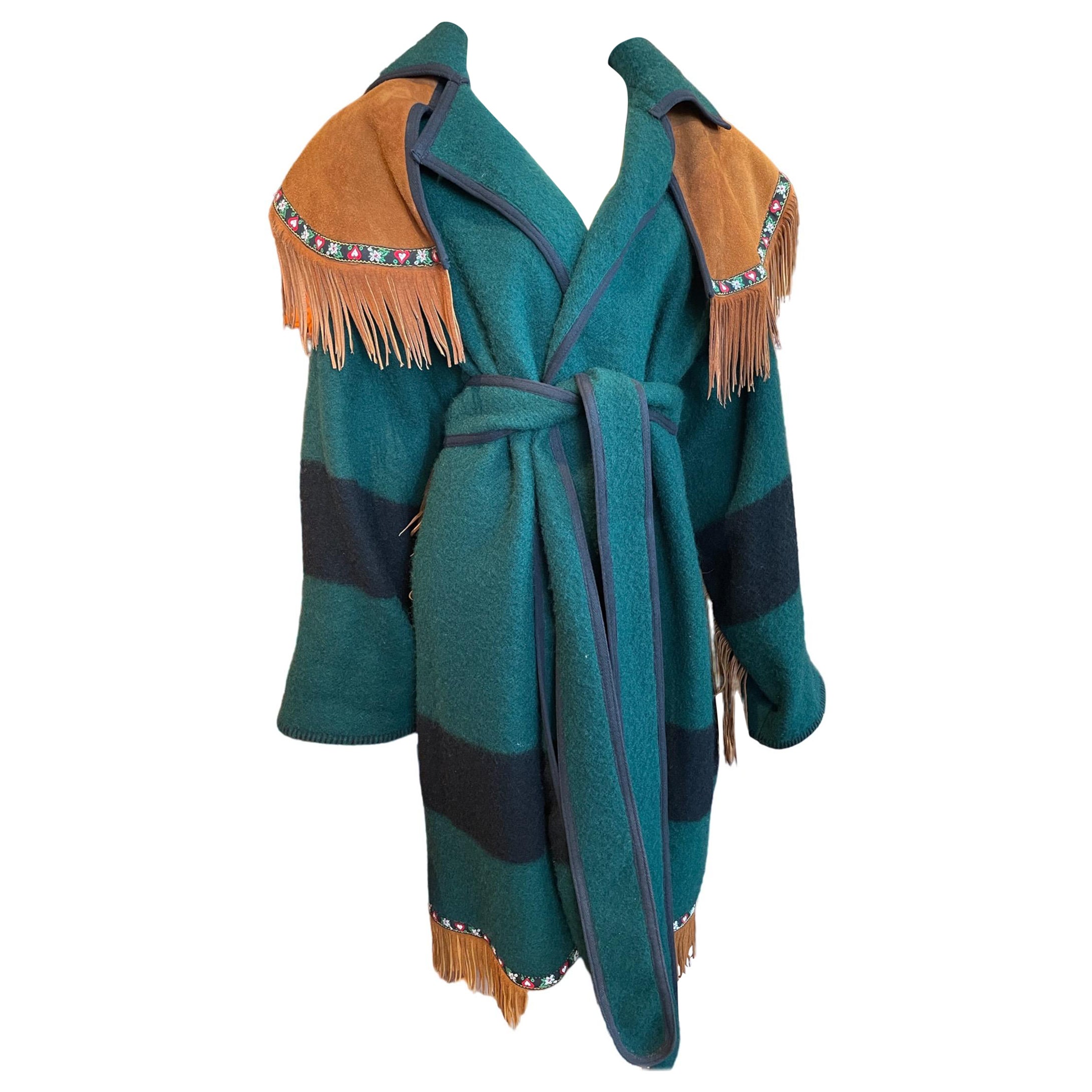 1980s Early’s Witney Point Blanket Jacket in Forest Green For Sale