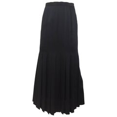 Vintage 80s CHANEL black silk pleat skirt at 1stDibs | vintage silk skirt