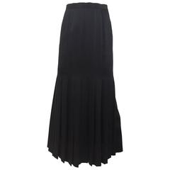Vintage  80s CHANEL black silk pleat skirt