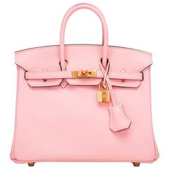 Hermès Rose Sakura PINK Swift 25 cm Birkin with GHW at 1stDibs