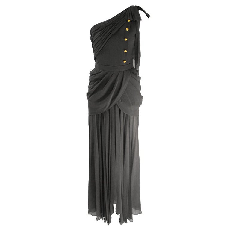 1989 Chanel Grecian-Inspired Silk Evening Ensemble For Sale