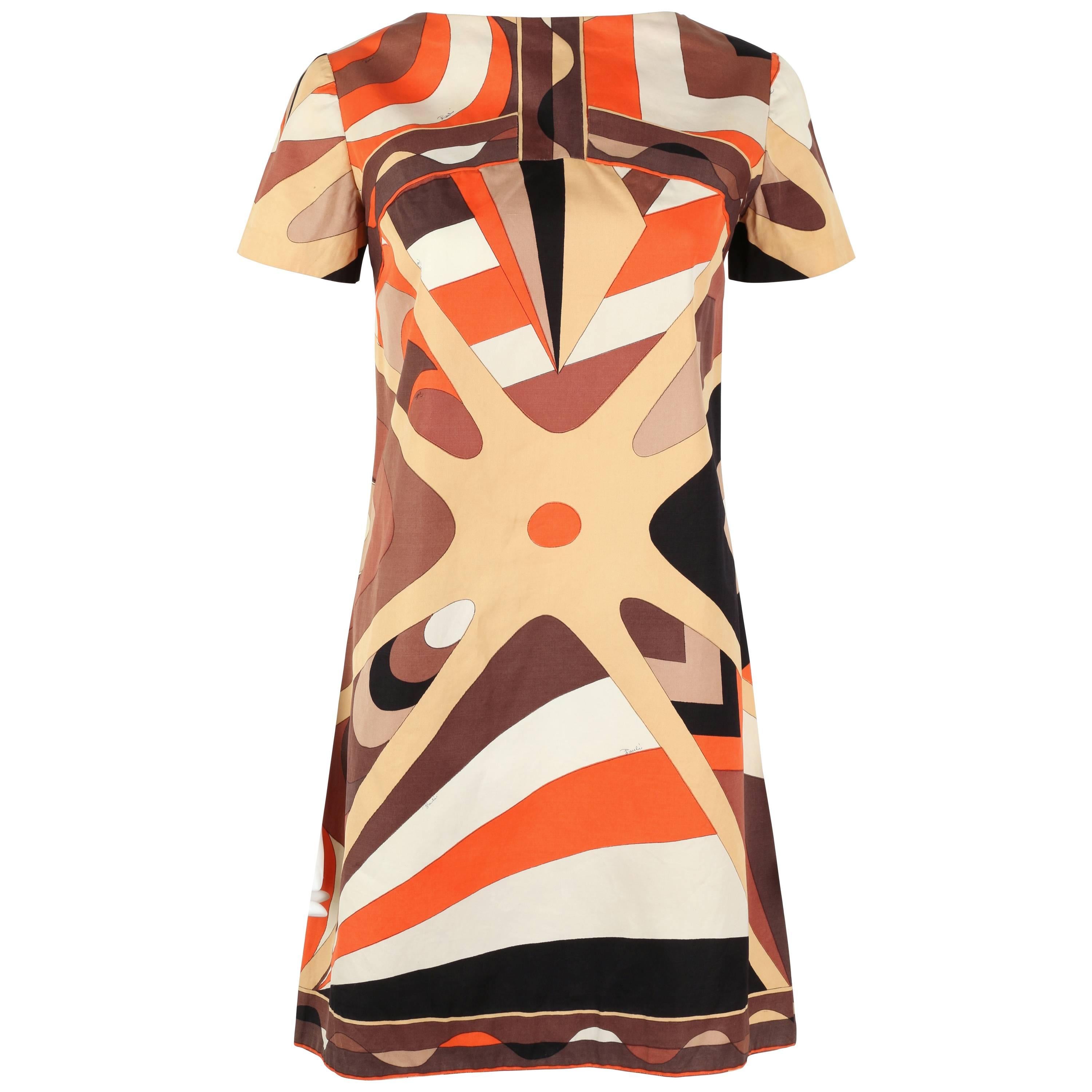 1960s Emilio Pucci Op Art Wedge Dress (Fits S/M)