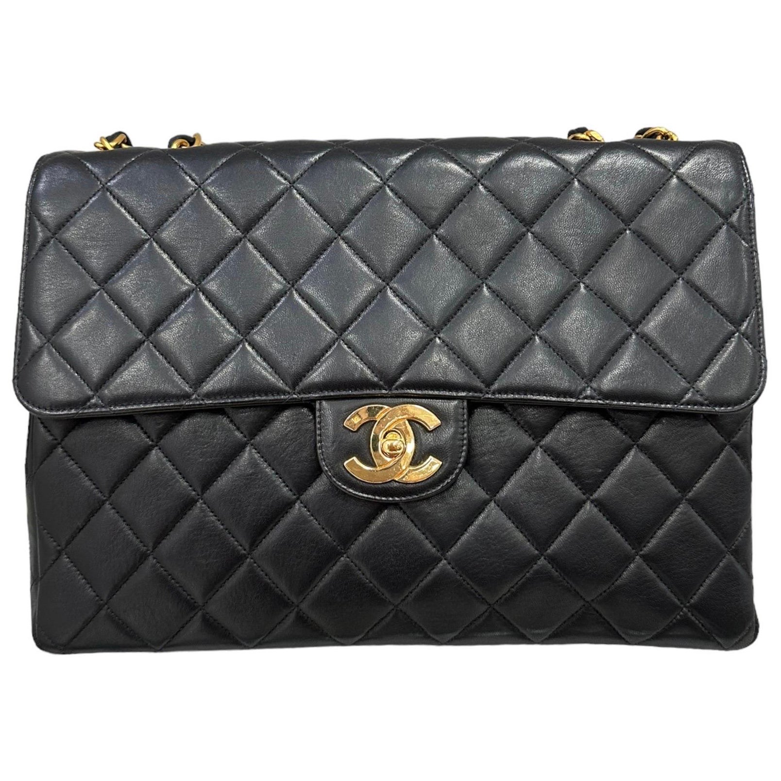 Borsa A Tracolla Chanel Timeless Jumbo Flap Vintage Nera For Sale