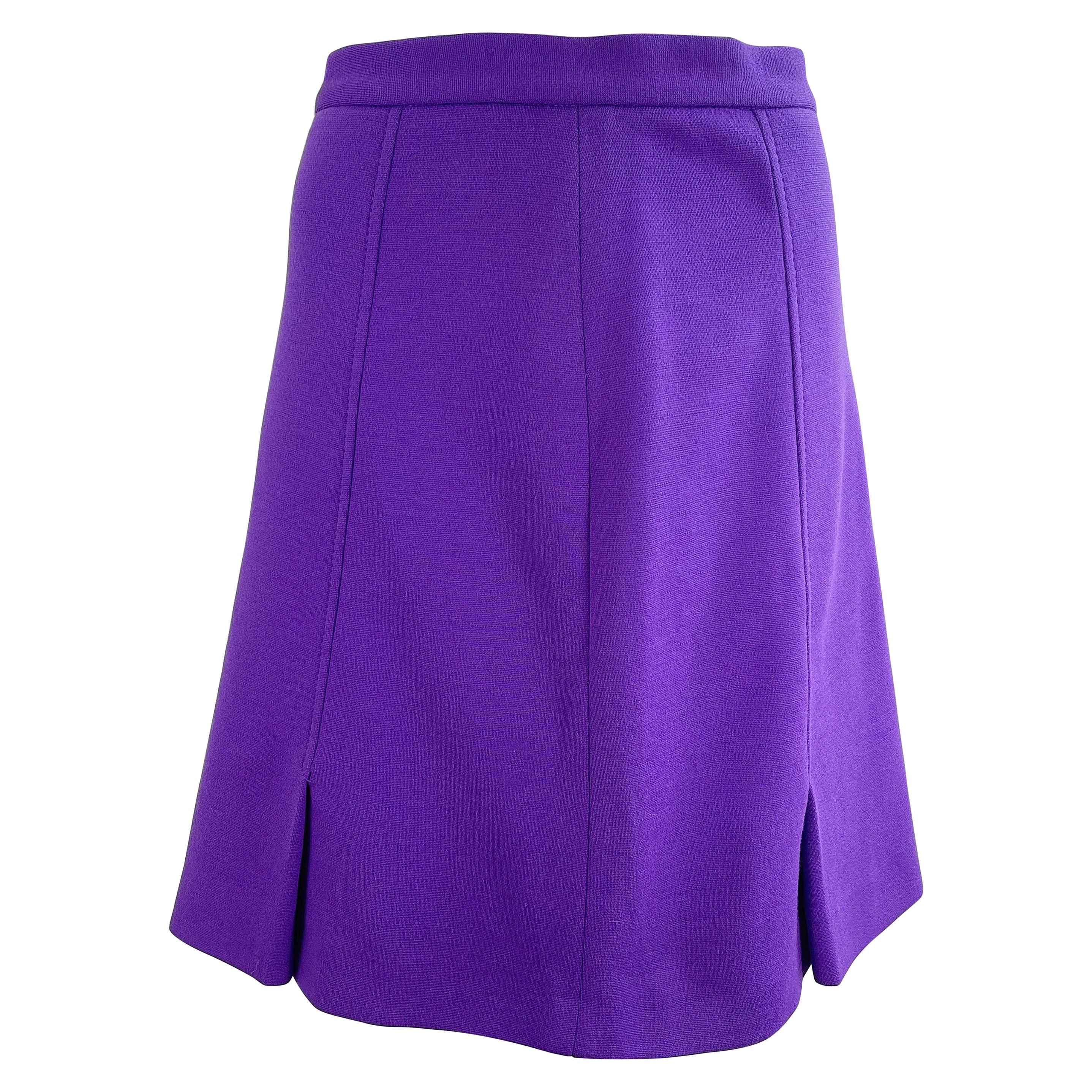 NWT Moschino Cheap & Chic 2000s Size 10 Purple Rayon A - Line Y2K Skirt For Sale