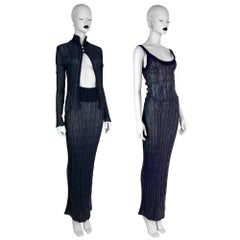 SS 1999 Dior by John Galliano RTW Rubber Knit 3-pieces ensemble