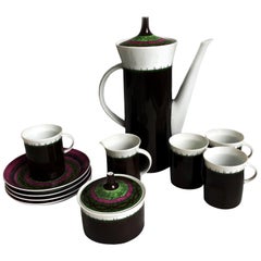 Vintage Emilio Pucci for Rosenthal 13pc Espresso Coffee Service Abstract 1960s Rare
