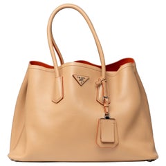 Prada Borsa doppia grande Caramello Beige