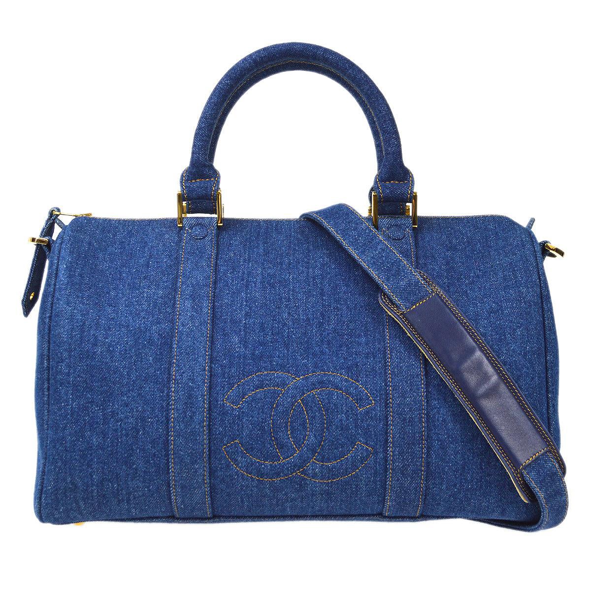 Chanel Pre-owned 1997 Kelly Denim Handbag - Blue