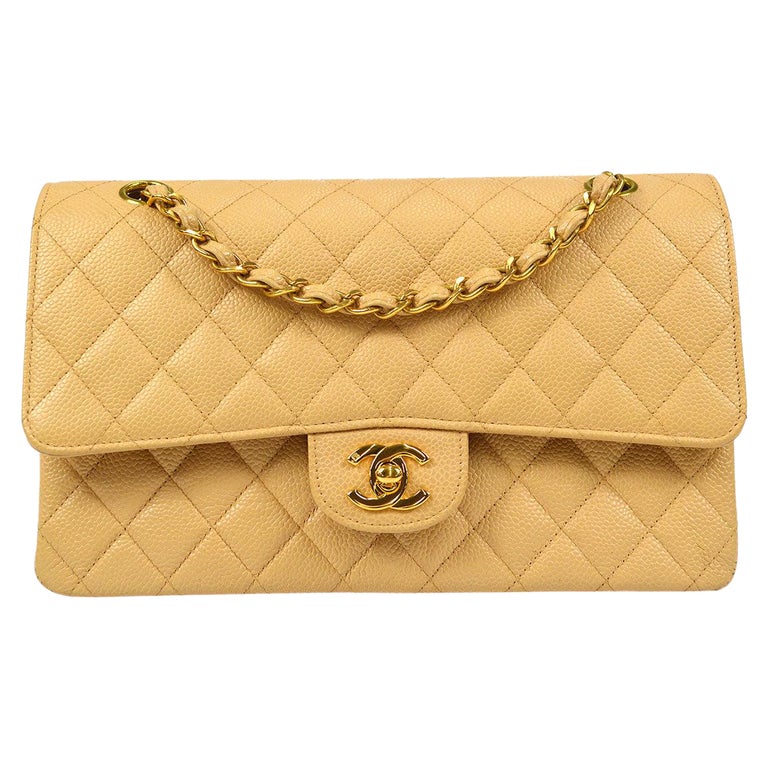 Chanel Classic Flap Bag Beige - 102 For Sale on 1stDibs  chanel classic  beige, chanel flap bag beige, beige chanel flap bag