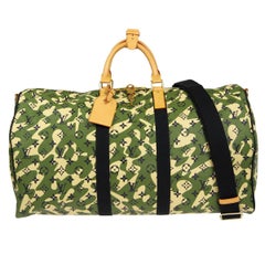 Used Louis Vuitton Duffle Keepall Bandouliere 55 Handbag Monogramouflage