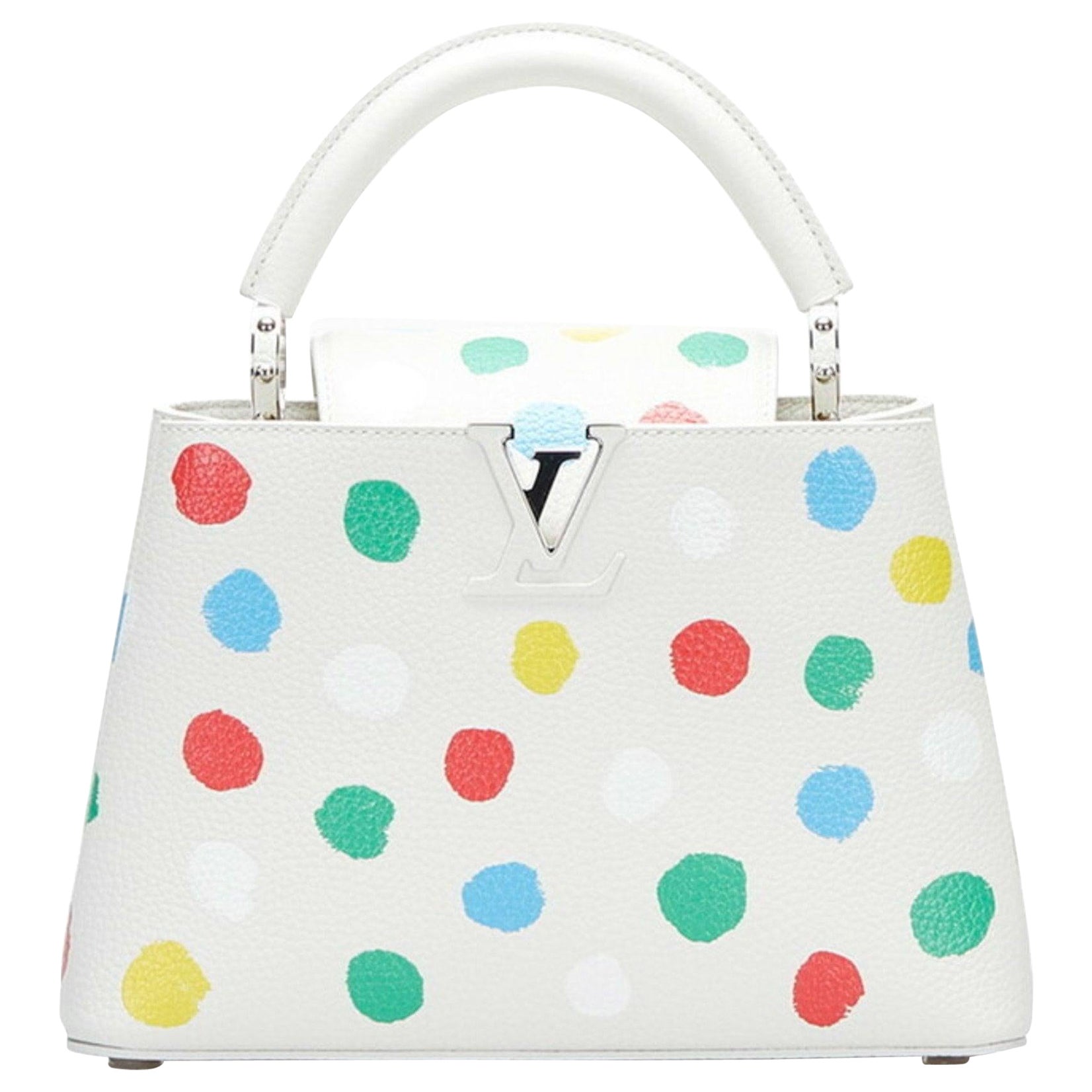Louis Vuitton x Yayoi Kusama Capucine Painted Handbag Shoulder Bag For Sale