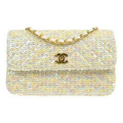 Chanel 1989-1991 Straight Flap Medium Sequin Bag