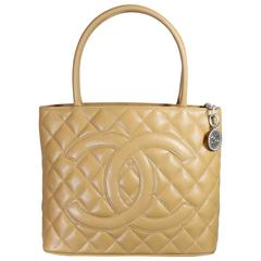 Brand New With Tags - Chanel 2000 Beige Classic Medallion Tote Bag