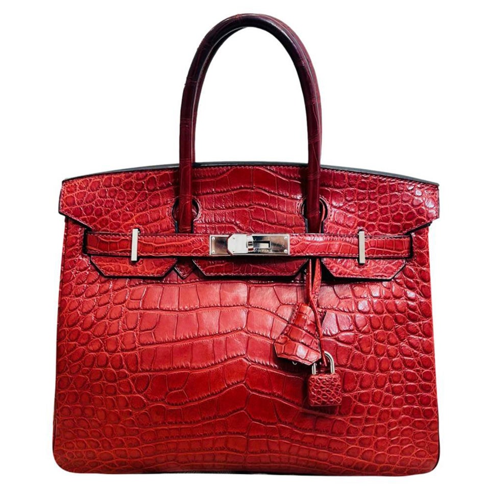 Hermes Birkin 30 Alligator Mississippiensis Skin Handbag