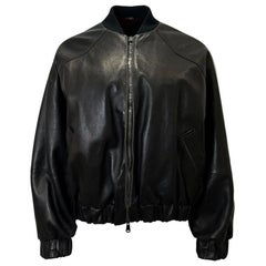 Brunello Cucinelli Leather Bomber Jacket With Mink Fur Lining