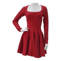Alaïa Red Long Seeve Mini Dress Sz.36